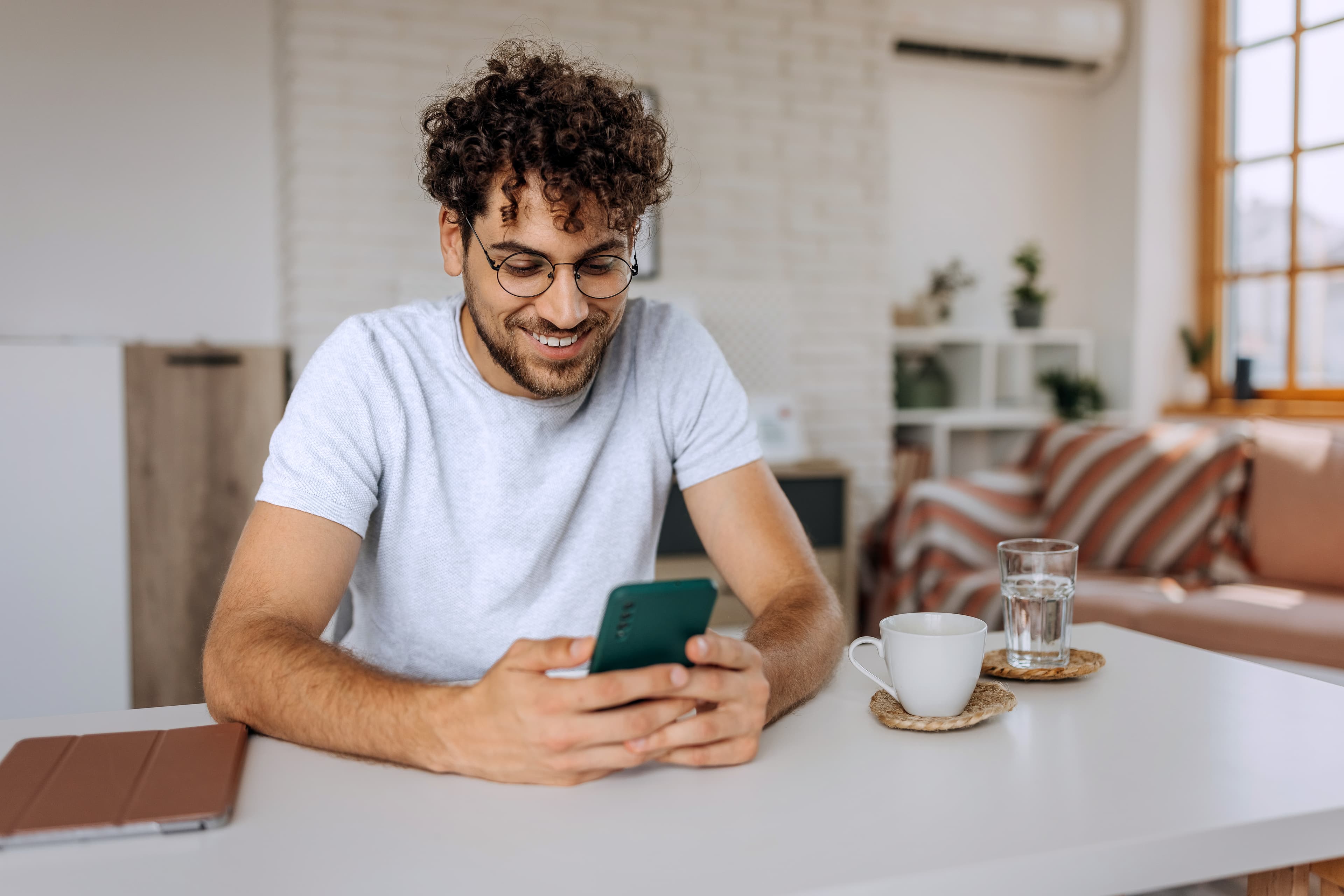 Man looking at phone